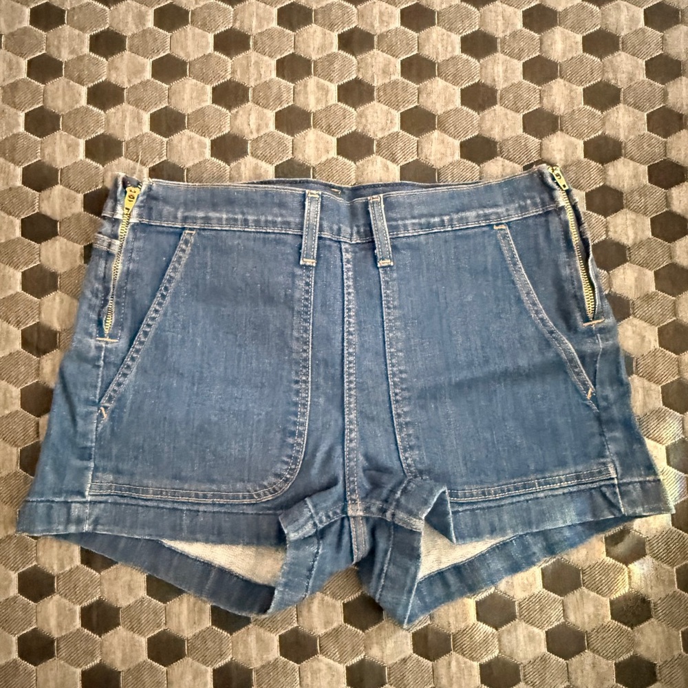 Levi's Light Blue Jean Shorts with Zipper Accents